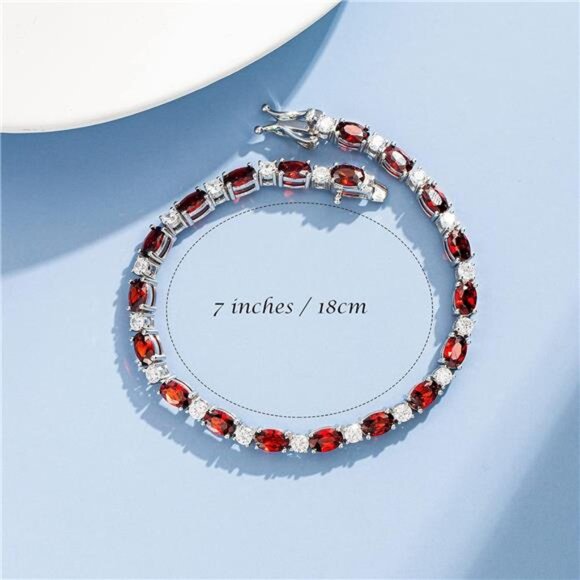 Birthstone Bracelets Sterling Silver Tennis Bracelets Charm Fine Jewelry Gifts - Picture 2 of 7